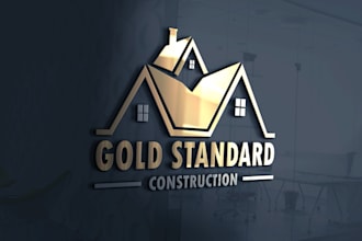 design  roofing ,real estate, construction logo