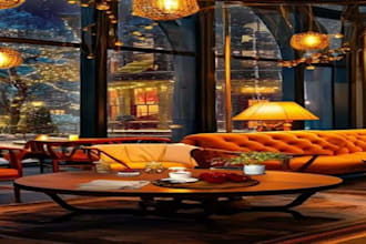 create cozy coffee shop ambience rain video for jazz relaxation music