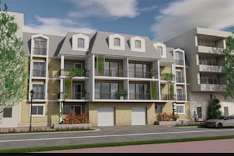 craft 3d exterior,cgi apartment, modern architecture design, upgrade exist house