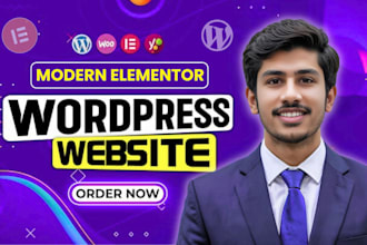 design modern elementor business site, portfolio website