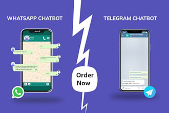 build ai telegram bot, whatsapp chatbot using coding or chatrace, manychat