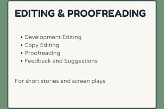 edit and give feedback on your story and  screenplays