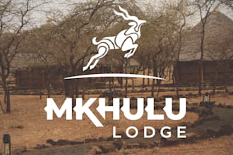 design a minimalist and creative safari lodge or travel brand logo