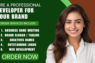 do business name, company name, brand name, slogan and creative logo