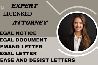 draft cease and desist letters and legal notices by a US lawyer