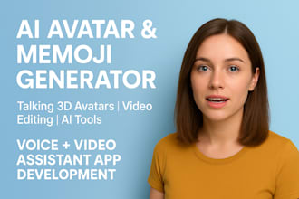 build ai memoji voice 3d avatar talking assistant agent ai photo generator app