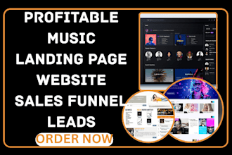 design music landing page dj website record label sales funnel artist leads