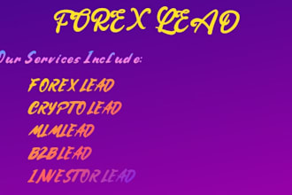 generate crypto forex lead, forex lead, MLM lead, b2b lead, crypto lead