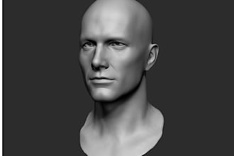 sculpt 3d head, bust model, facemask, 3d helmet, full body model for 3d printing