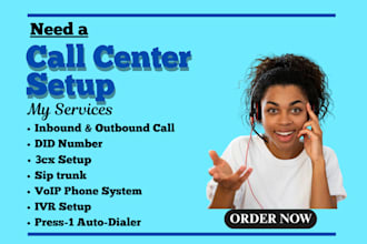 setup call center, 3cx setup, voip press 1 auto dialer, sip trunk did number IVR