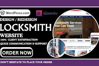 design stunning locksmith website, home security, cyber security website