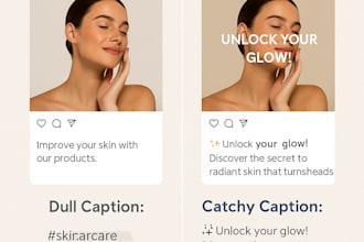 write viral instagram reels or tiktok captions with trendy hashtags