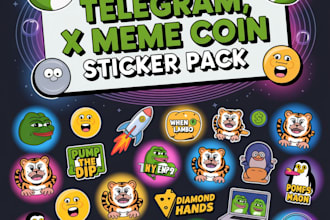 make custom sticker pack for meme coin project
