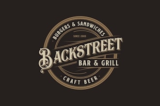 design attract aesthetics bar and grill logo