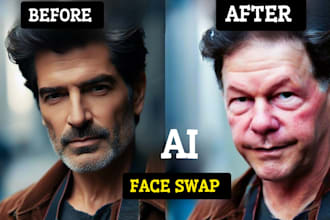 do a realistic ai face swap background remove and change