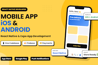 be your react native app developer for ios and android mobile app