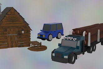 design low poly 3d models