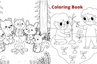 create kids coloring book cover and custom interior for amazon kdp