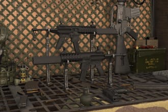 do 3d model of any concept of gun and gun asset you want
