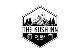 design consulting ski lodge themed bar logo