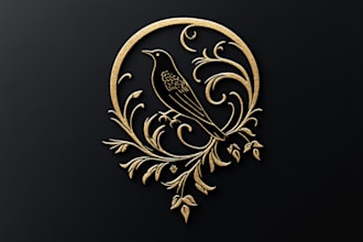 drawing a  luxury fashion brand logo, clothing line, apparel tag