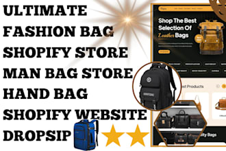 design ultimate bag shopify store man bag fashion bag backpack shopify website
