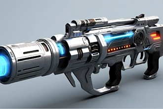 create 3d sci fi gun model,sword gun assets armor military gun,weapons for games