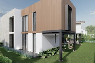 do 3d model and render exterior,balcony, cgi, garden,modern building, floor plan