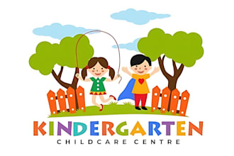 do modern childcare, daycare, baby store, children, toy shop or kids logo design