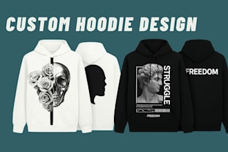 create trendy hoodie design and mockup