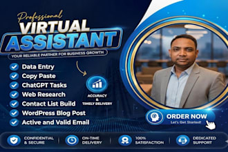 be a virtual assistant for data entry, web research, wordpress, and chatgpt task
