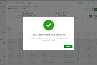 do bank reconciliation and financial report, cleanup