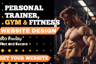 build gym website, yoga website, fitness, personal trainer website design