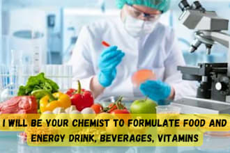 be your chemist to formulate food and energy drink beverages vitamins