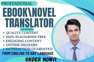 translate your book, novel, articles, website from english to preferred language