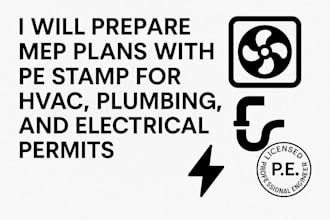 prepare mep plans with pe stamp for hvac, plumbing, and electrical permits