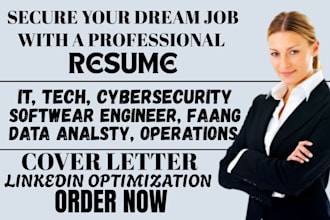 write IT, cybersecurity, faang, tech, data analyst, software engineer, resume