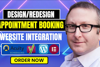 build wordpress booking website set up acuity, calendly square appointments