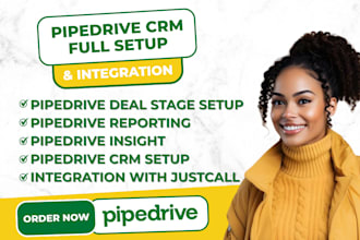 provide pipedrive crm setup, gohighlevel vapi ai integration, monday crm setup