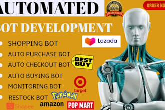 develop auto purchase bot, auto buying bot, popmart bot, target bot, pokemon bot