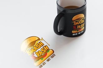 design a custom burger, chef and restaurant logo