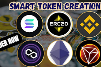 be your expert blockchain developer for token creation and create smart contract