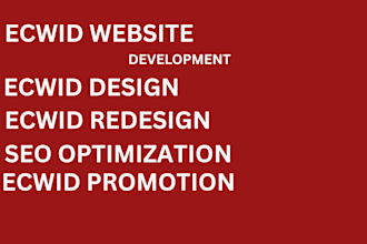 design and redesign ecwid shopify store, website design