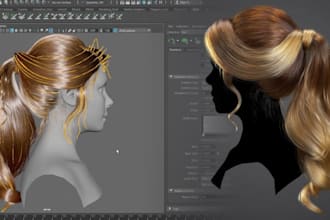 create 3d realistic character fur texturing with xgen hair model full rigging