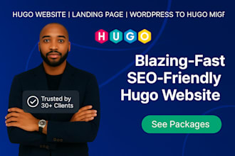 build a blazing fast hugo static website or landing page