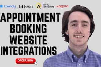 setup appointment booking website, acuity scheduling, square, calendly, vagaro