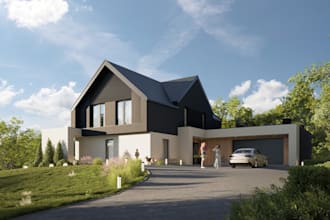 renovate exist house,vr,ar tour,exterior elevation,interior isometric floor plan