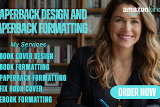 do ebook cover design, paperback design, fixing and formatting