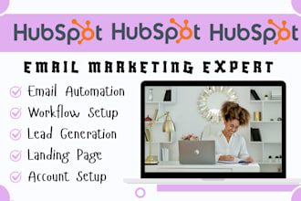 setup hubspot CRM, hubspot workflow, hubspot landing page, hubspot sales funnels