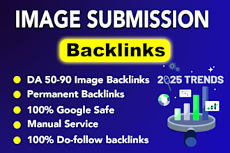 build 30 high authority dofollow image submission backlinks